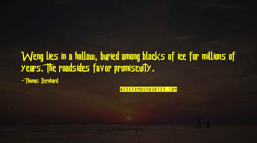 Jokyl Superman Quotes By Thomas Bernhard: Weng lies in a hollow, buried among blocks