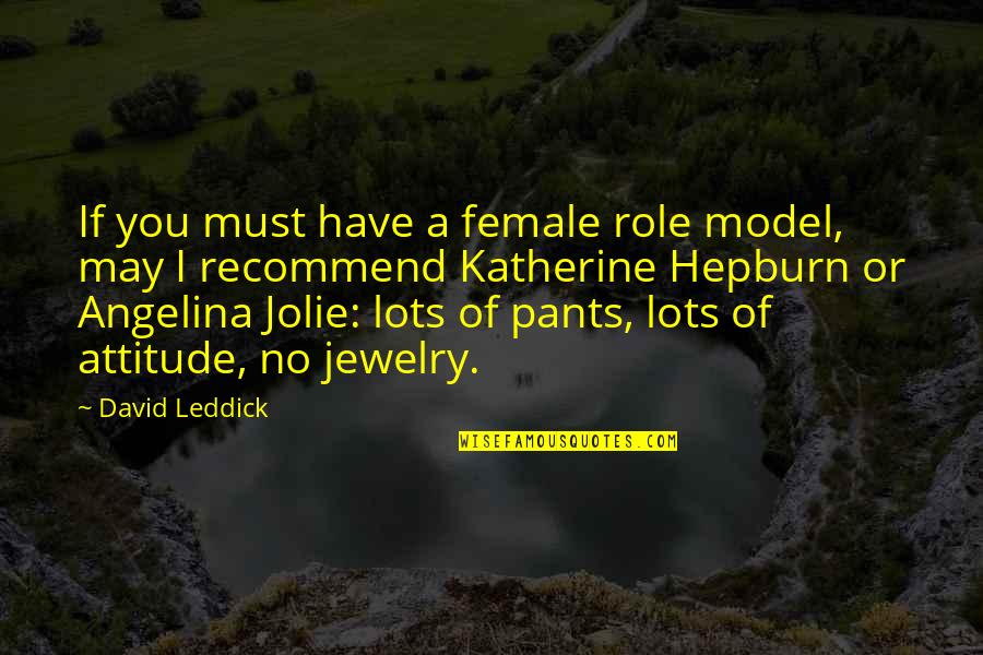 Jolie's Quotes By David Leddick: If you must have a female role model,