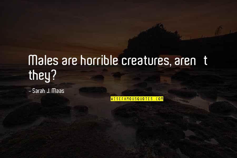 Joma Sison Quotes By Sarah J. Maas: Males are horrible creatures, aren't they?