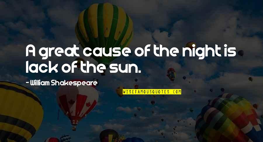 Jomo Quotes By William Shakespeare: A great cause of the night is lack Jomo Quotes By William Shakespeare: A great cause of the night is lack