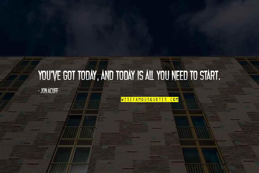 Jon Acuff Quotes By Jon Acuff: You've got today, and today is all you