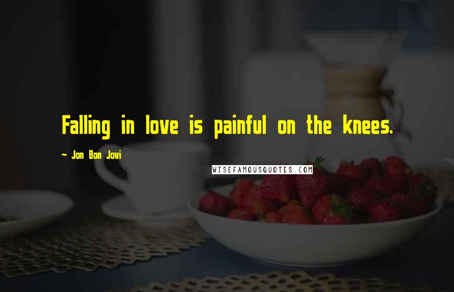Jon Bon Jovi quotes: Falling in love is painful on the knees.