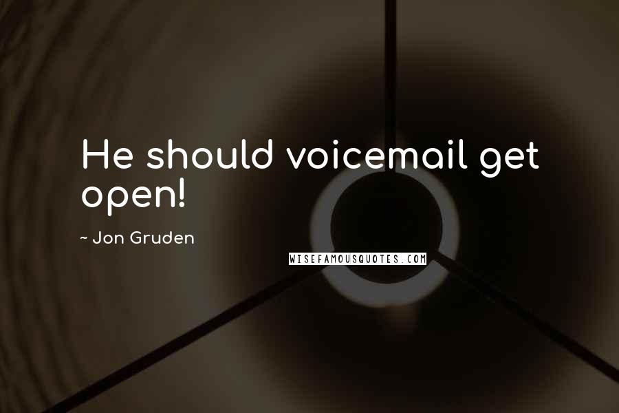 Jon Gruden quotes: He should voicemail get open!
