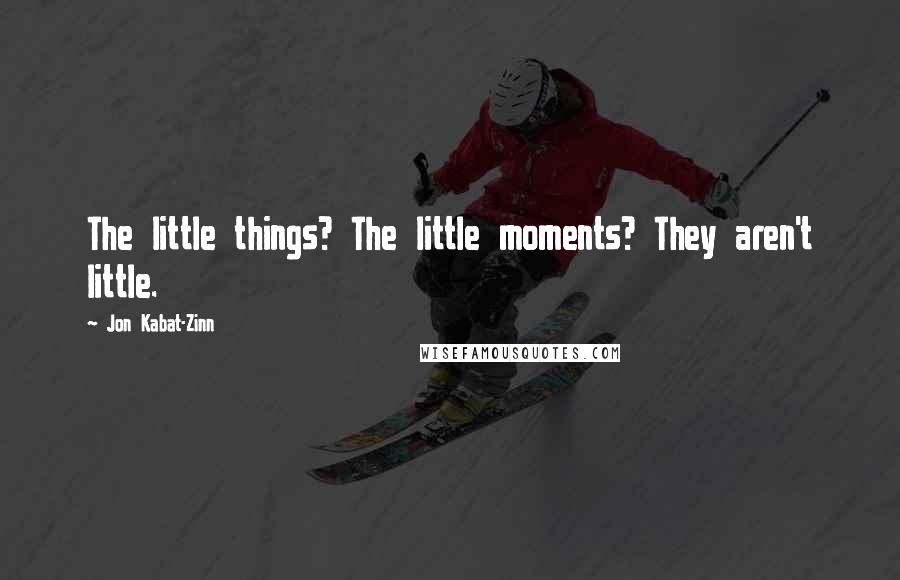 Jon Kabat-Zinn quotes: The little things? The little moments? They aren't little.