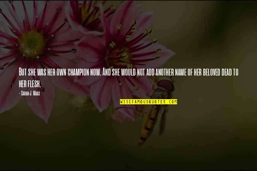 Jon Klaasen Quotes By Sarah J. Maas: But she was her own champion now. And Jon Klaasen Quotes By Sarah J. Maas: But she was her own champion now. And