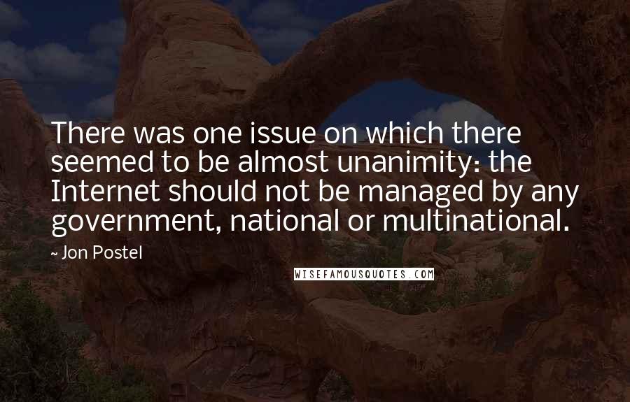 Jon Postel quotes: There was one issue on which there seemed to be almost unanimity: the Internet should not be managed by any government, national or multinational.