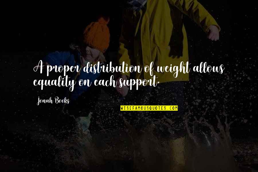 Jonah Quotes By Jonah Books: A proper distribution of weight allows equality on