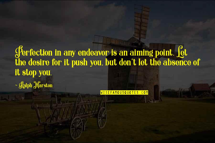 Jonathan Dwyer Quotes By Ralph Marston: Perfection in any endeavor is an aiming point.