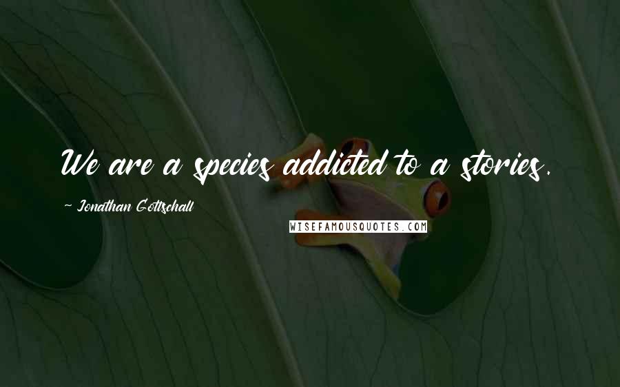 Jonathan Gottschall quotes: We are a species addicted to a stories.