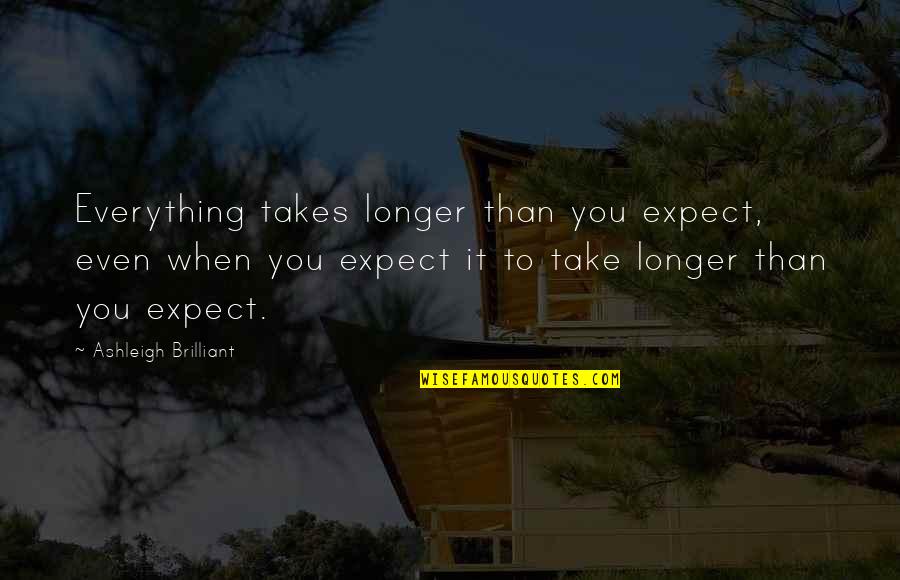 Jonathan Tropper Plan B Quotes By Ashleigh Brilliant: Everything takes longer than you expect, even when