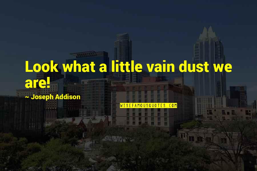 Jonessa Jones Quotes By Joseph Addison: Look what a little vain dust we are!