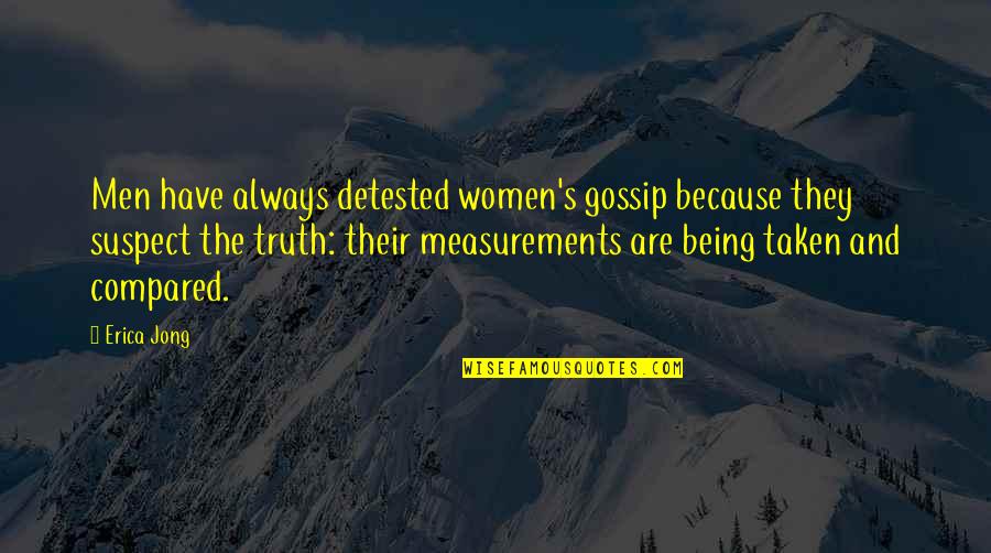 Jong's Quotes By Erica Jong: Men have always detested women's gossip because they