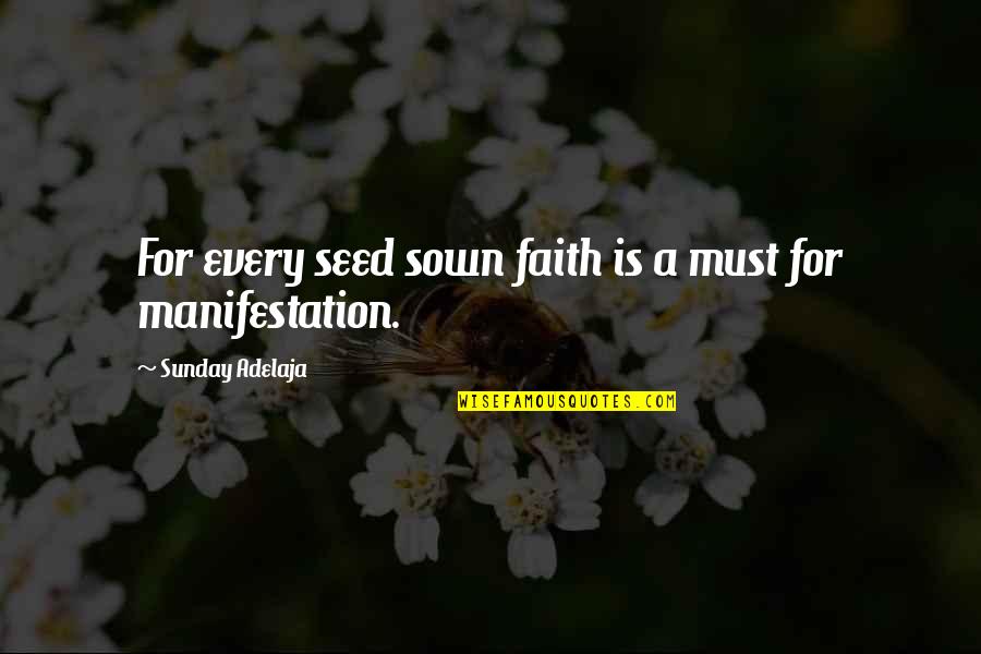 Jongste Oscarwinnaar Quotes By Sunday Adelaja: For every seed sown faith is a must