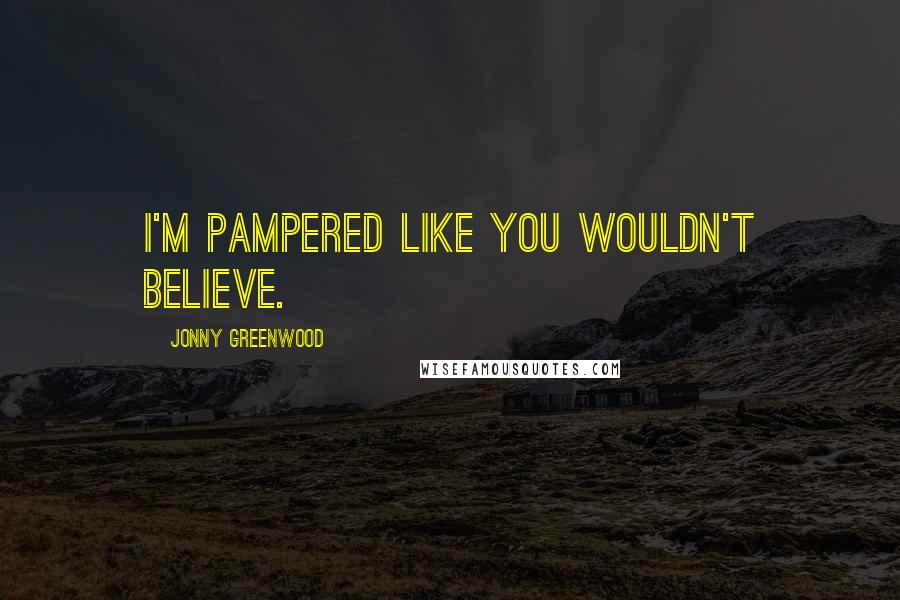 Jonny Greenwood quotes: I'm pampered like you wouldn't believe. Jonny Greenwood quotes: I'm pampered like you wouldn't believe.