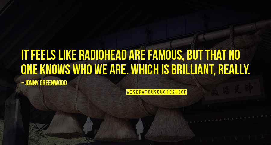 Jonny Quotes By Jonny Greenwood: It feels like Radiohead are famous, but that Jonny Quotes By Jonny Greenwood: It feels like Radiohead are famous, but that