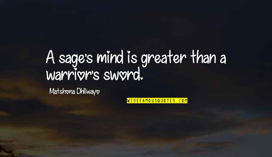 Jonty De Wolfe Quotes By Matshona Dhliwayo: A sage's mind is greater than a warrior's