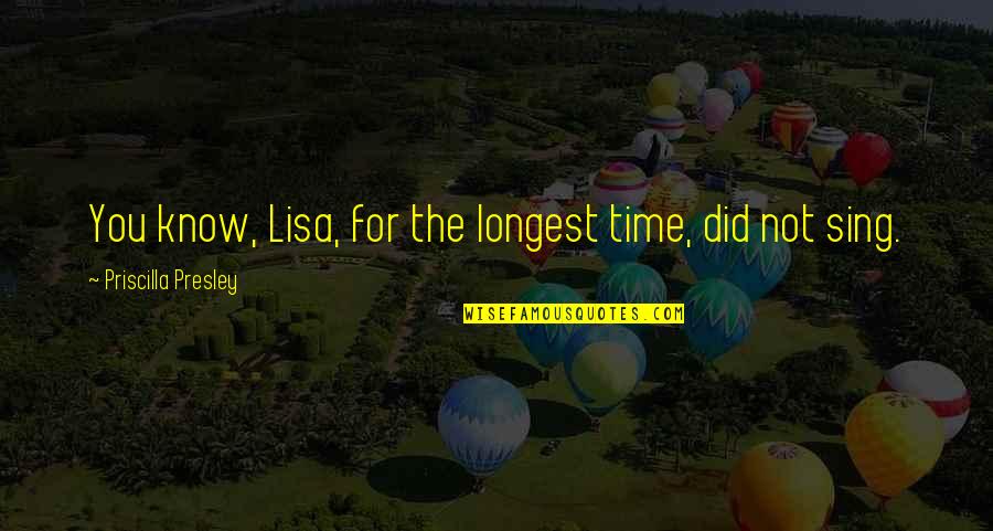 Jonty Gaming Quotes By Priscilla Presley: You know, Lisa, for the longest time, did