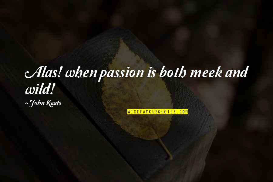 Jordan Adler Quotes By John Keats: Alas! when passion is both meek and wild!