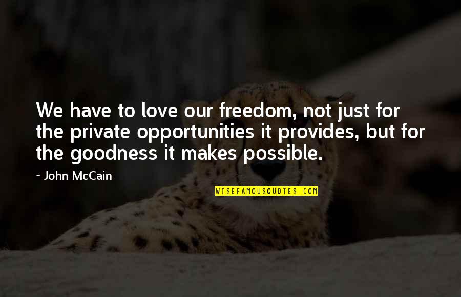 Jordan Kyle And Maia Roberts Quotes By John McCain: We have to love our freedom, not just