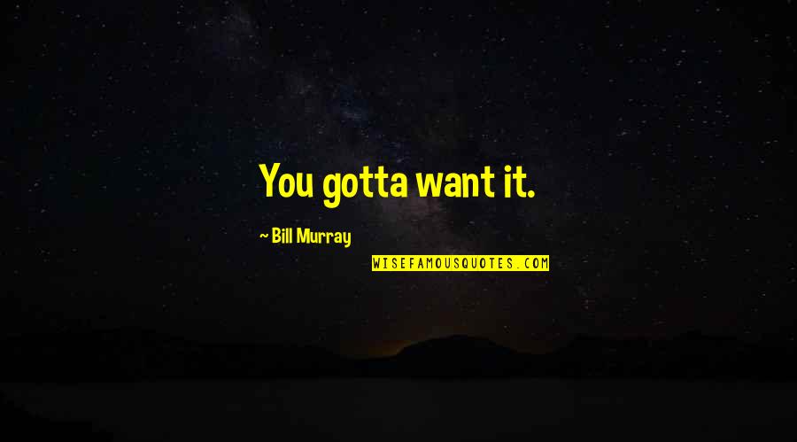 Jordell Perry Quotes By Bill Murray: You gotta want it. Jordell Perry Quotes By Bill Murray: You gotta want it.