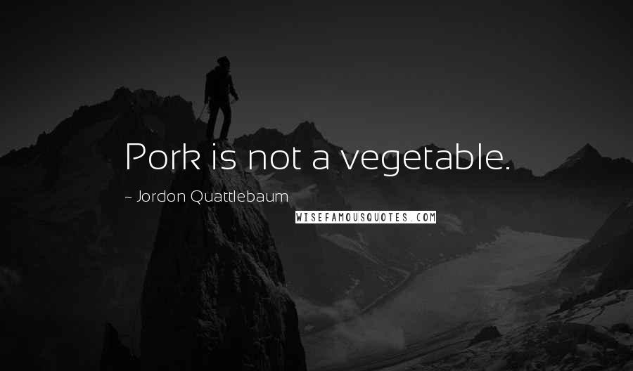 Jordon Quattlebaum quotes: Pork is not a vegetable.