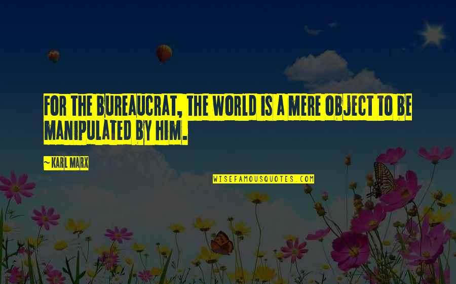 Joreen Dearth Quotes By Karl Marx: For the bureaucrat, the world is a mere