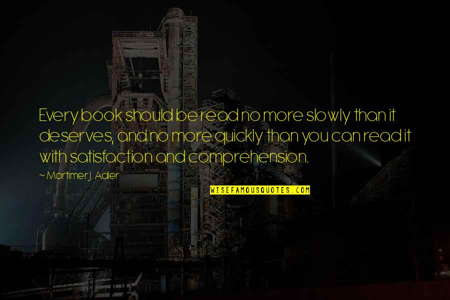 Jorge Lopez Quotes By Mortimer J. Adler: Every book should be read no more slowly
