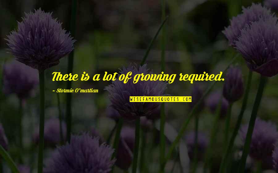 Jorge Ponce Quotes By Stormie O'martian: There is a lot of growing required. Jorge Ponce Quotes By Stormie O'martian: There is a lot of growing required.