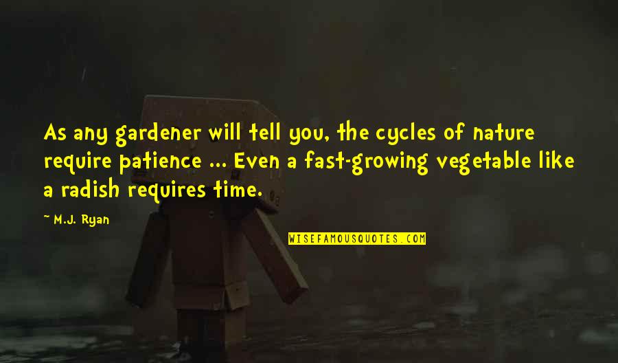 Josaine Quotes By M.J. Ryan: As any gardener will tell you, the cycles Josaine Quotes By M.J. Ryan: As any gardener will tell you, the cycles