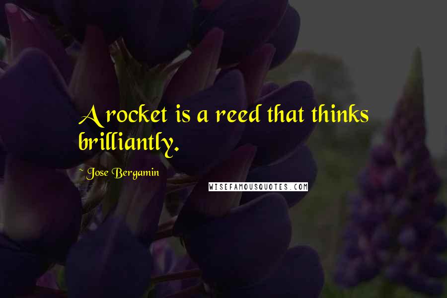 Jose Bergamin quotes: A rocket is a reed that thinks brilliantly.