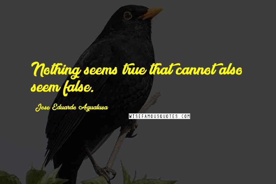 Jose Eduardo Agualusa quotes: Nothing seems true that cannot also seem false.