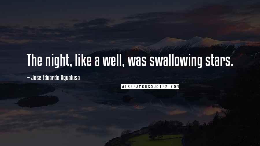 Jose Eduardo Agualusa quotes: The night, like a well, was swallowing stars.