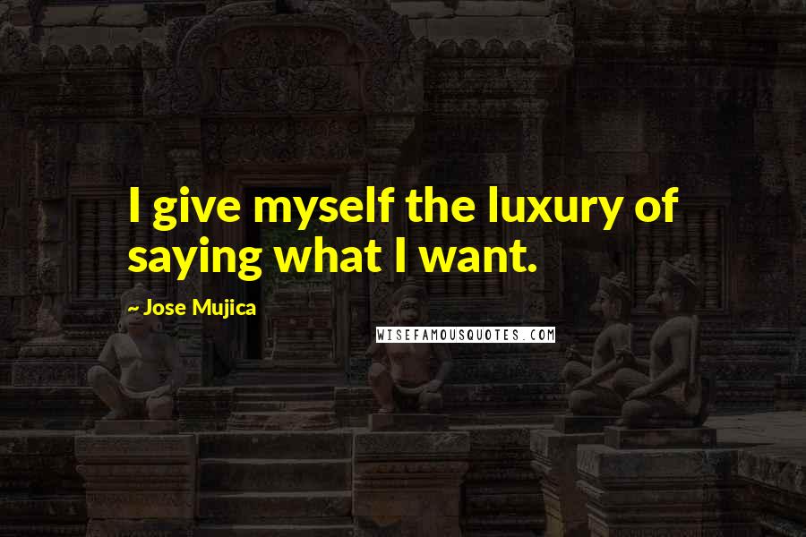 Jose Mujica quotes: I give myself the luxury of saying what I want.