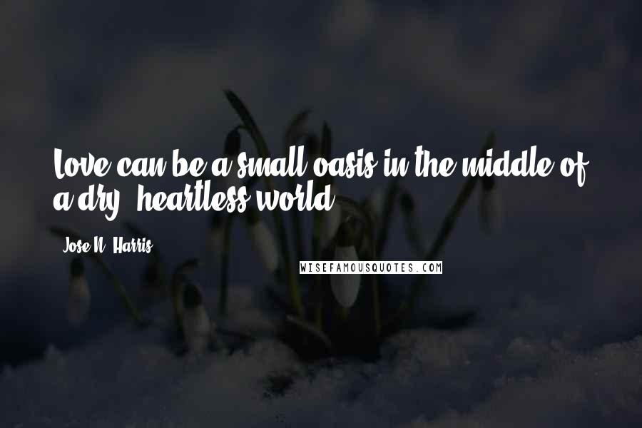 Jose N. Harris quotes: Love can be a small oasis in the middle of a dry, heartless world.