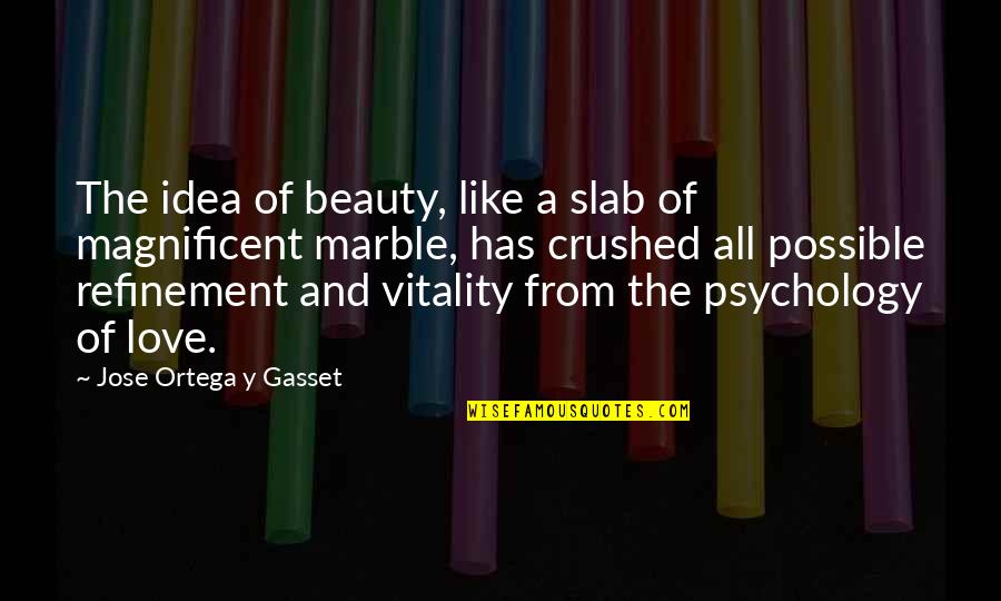 Jose Ortega Gasset Quotes By Jose Ortega Y Gasset: The idea of beauty, like a slab of