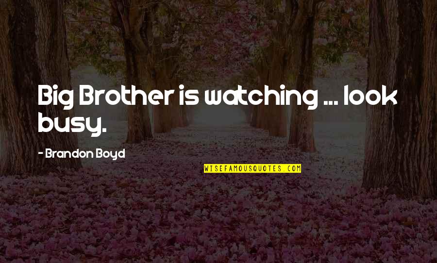 Jose Raul Capablanca Quotes By Brandon Boyd: Big Brother is watching ... look busy.