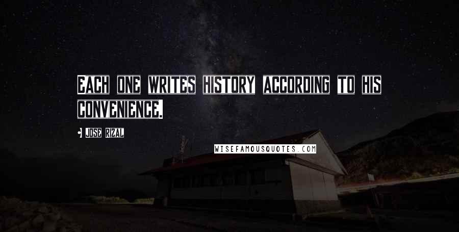 Jose Rizal quotes: Each one writes history according to his convenience.