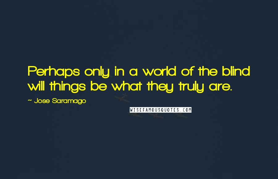 Jose Saramago quotes: Perhaps only in a world of the blind will things be what they truly are.