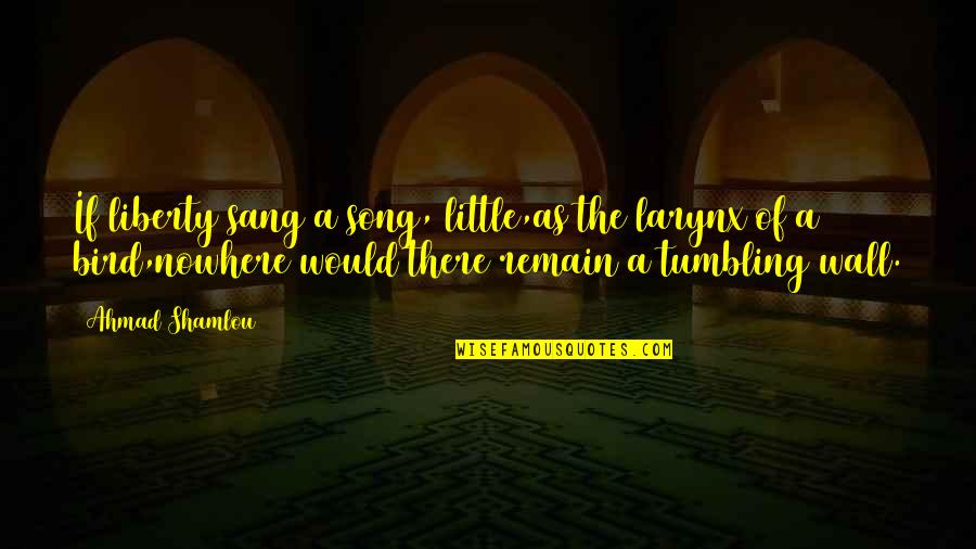Joselito Quotes By Ahmad Shamlou: If liberty sang a song, little,as the larynx Joselito Quotes By Ahmad Shamlou: If liberty sang a song, little,as the larynx