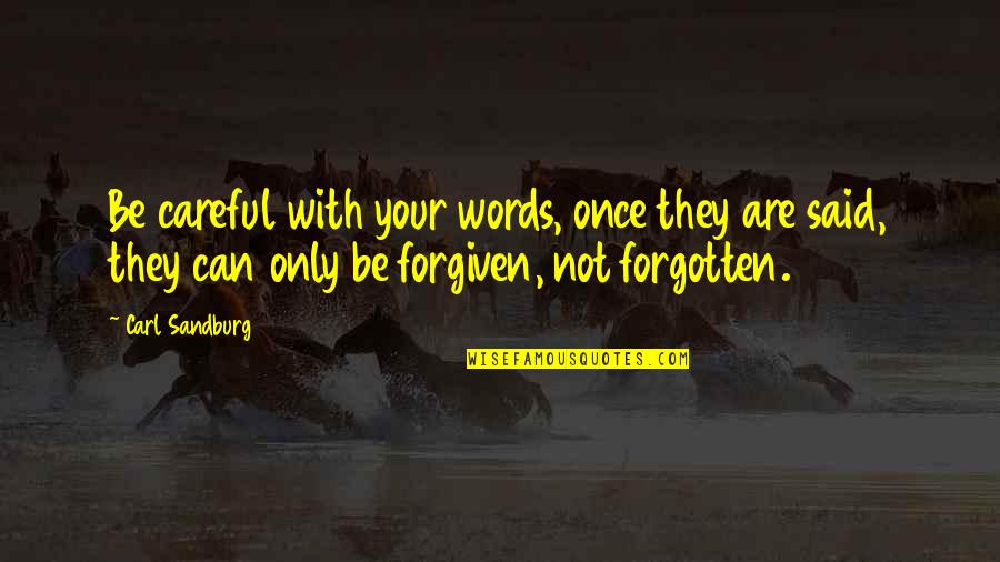 Joseon Gunman Quotes By Carl Sandburg: Be careful with your words, once they are