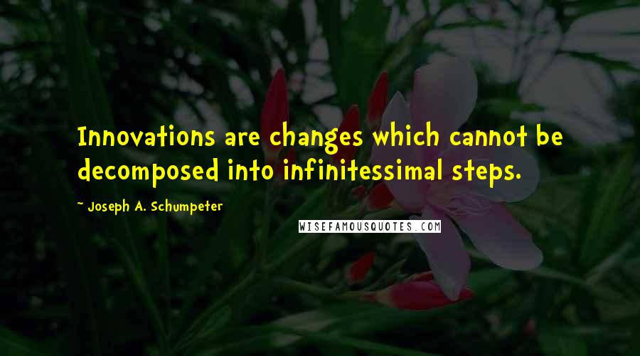 Joseph A. Schumpeter quotes: Innovations are changes which cannot be decomposed into infinitessimal steps.