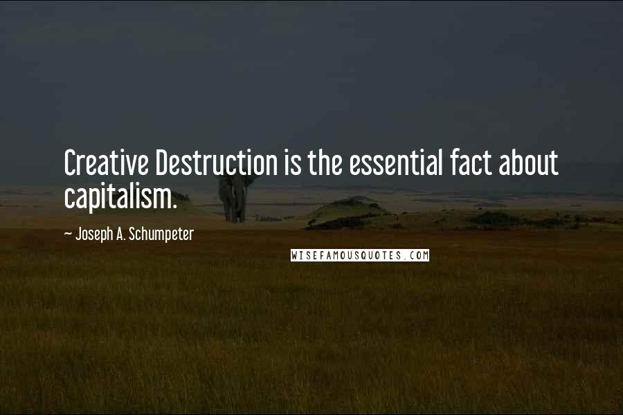 Joseph A. Schumpeter quotes: Creative Destruction is the essential fact about capitalism.