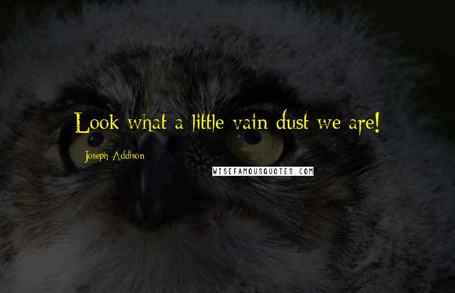 Joseph Addison quotes: Look what a little vain dust we are!