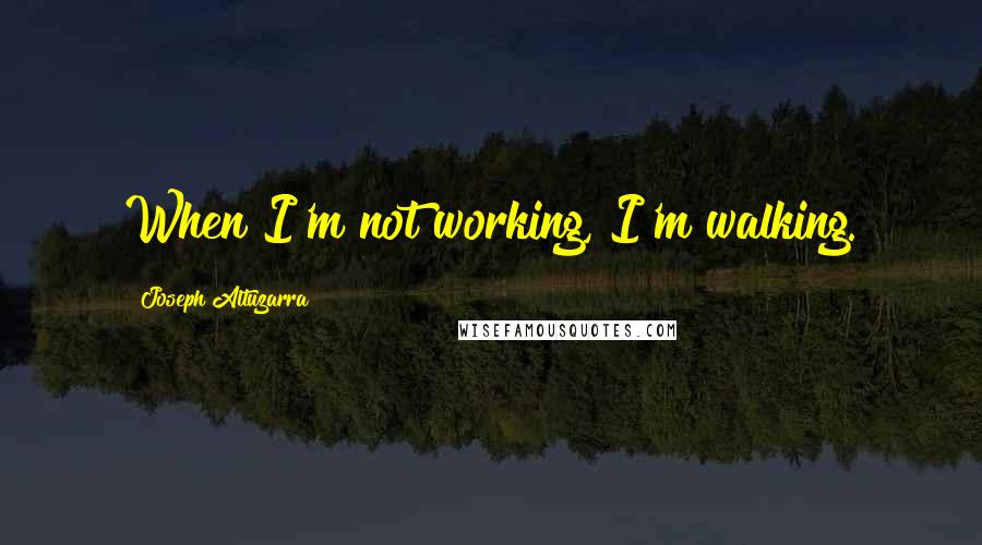 Joseph Altuzarra quotes: When I'm not working, I'm walking.