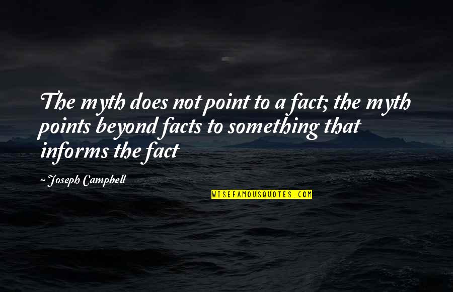 Joseph Campbell Quotes By Joseph Campbell: The myth does not point to a fact;