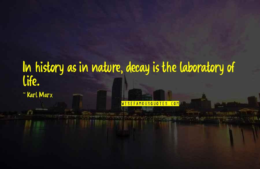 Joseph Father Of Jesus Quotes By Karl Marx: In history as in nature, decay is the