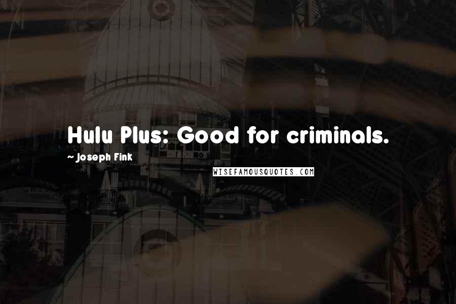 Joseph Fink quotes: Hulu Plus: Good for criminals.