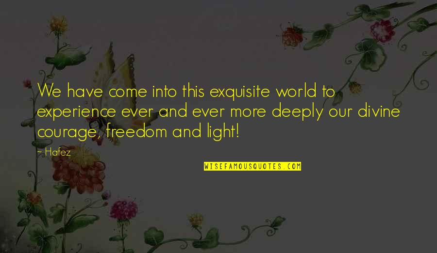 Joseph Fourier Quotes By Hafez: We have come into this exquisite world to