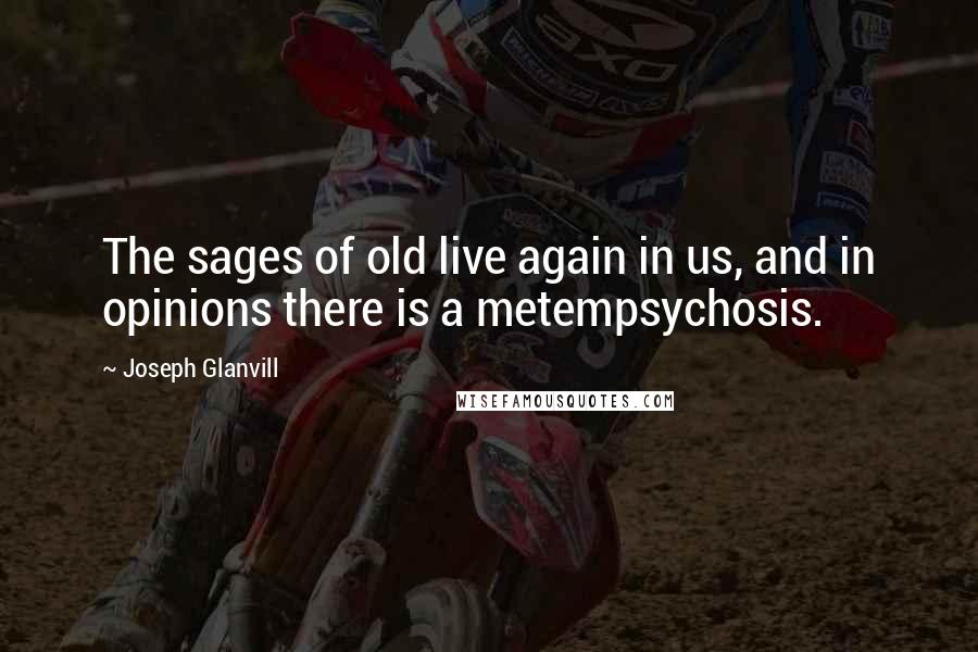 Joseph Glanvill quotes: The sages of old live again in us, and in opinions there is a metempsychosis.