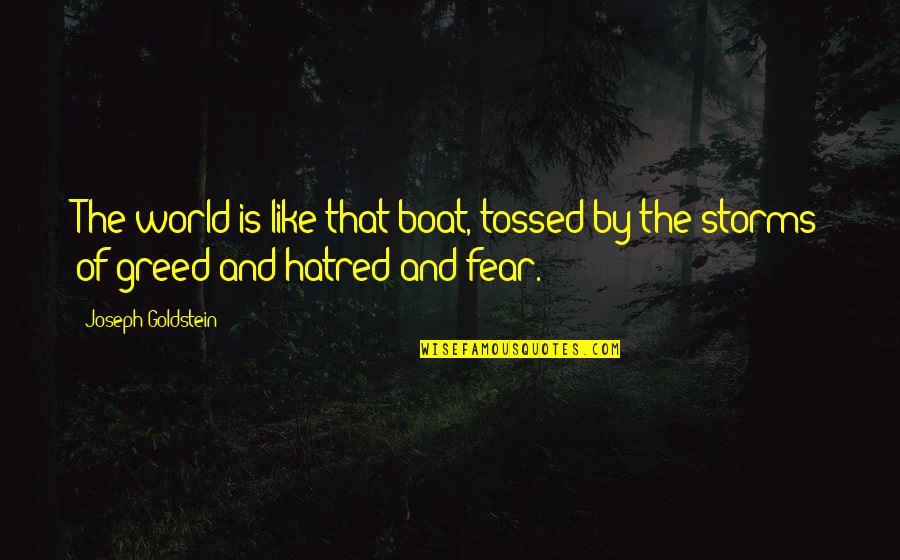 Joseph Goldstein Quotes By Joseph Goldstein: The world is like that boat, tossed by